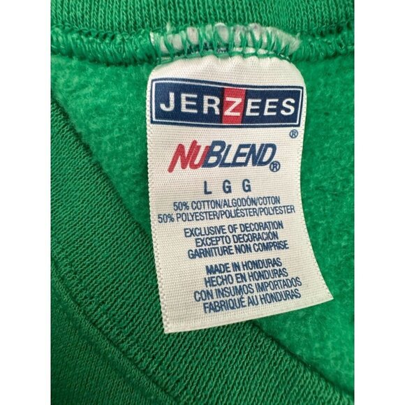 Jerzees Green Happy Holla Days Ugly Christmas Sweater Sweatshirt Tacky Size L - Picture 5 of 5